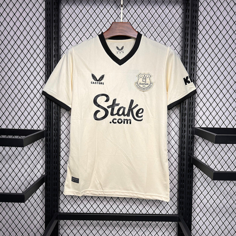 CAMISA DO EVERTON 24/25 BEGE