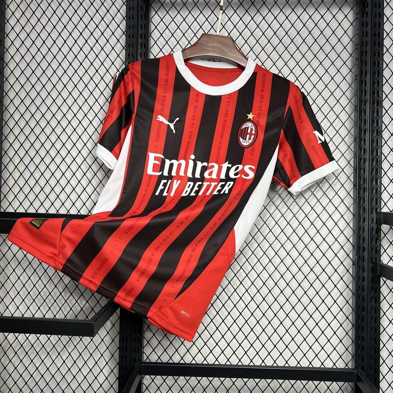 CAMISA DO MILAN 24/25 VERMELHO E PRETO